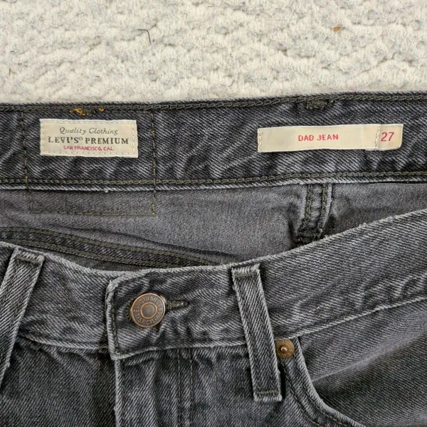 Levis Premium Dad Jean‎ Washed Black High Rise Straight Leg Denim Women's 27x30 - Image 3