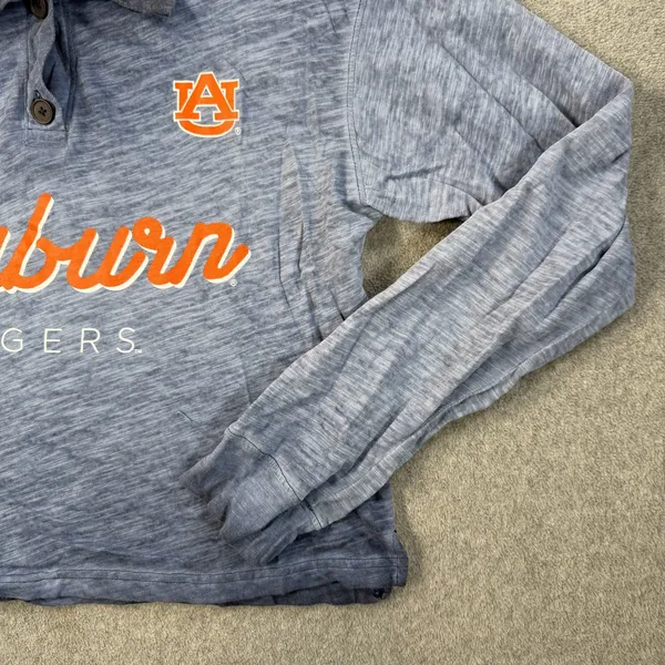 Auburn Tigers Rivalry Threads Women's Small Cropped Long Sleeve Henley Shirt - Image 2