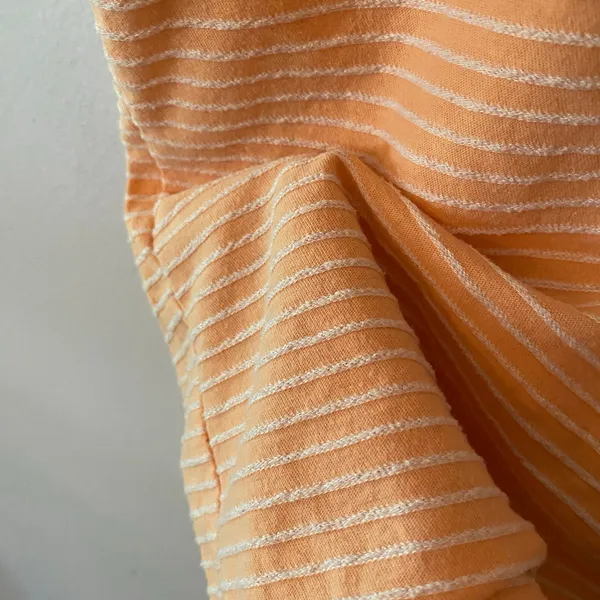 Marine Layer Peach Orange White Stripe Boxy Short Sleeve Tee T-shirt Minimalist - Image 5