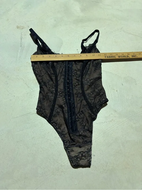 Shapellx Sheer Black Lace Bodysuit XS - Image 3