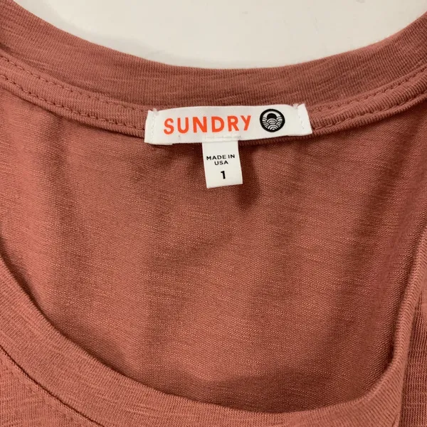 Sundry‎ Dress Small Long Sleeve Ruched Stretch Bodycon Pink Casual - Image 5