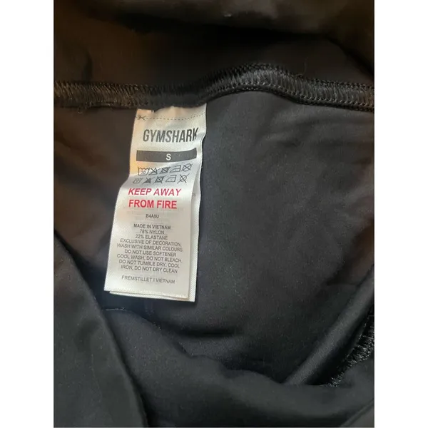 Gymshark Black‎ Crossover Waistband Athletic Leggings Size Small - Image 2