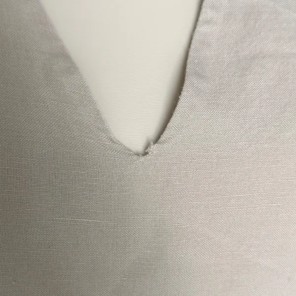 Hunter Bell Linen Blend Midi Dress M Natural Puff Sleeve V Neck Cottagecore - Image 6