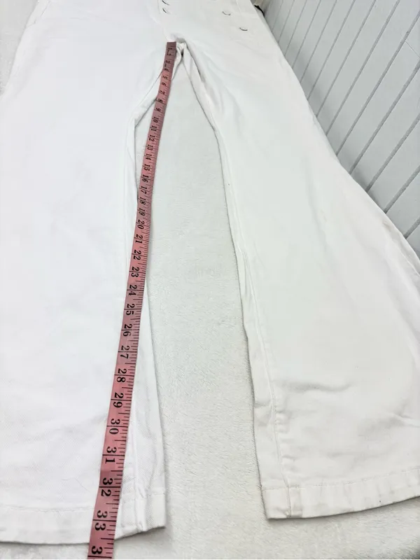 7 For All Mankind White High-Rise Button-Fly Jeans - Image 12