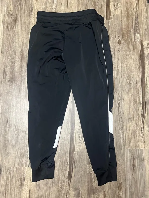 Nike Black Jogger Pants with White Panels - Image 3