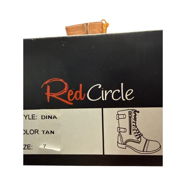 Red Circle Mid Calf combat boots‎ Women's Size 7 - Image 12