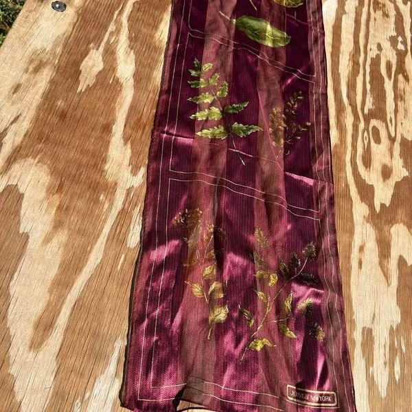 Vintage jones New York scarf Leaves fall‎ - Image 5