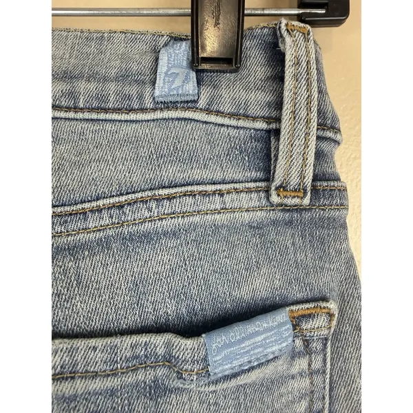 7 For All Mankind Women Skinny Jeans Light Blue Denim Mid Rise Size 26x30 - Image 7