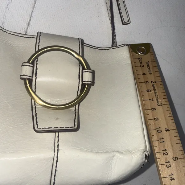 HOBO Mini Elan White Leather Small Minimalist Boho Western Crossbody Bag Purse - Image 7