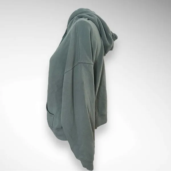 AERIE Women's Green Cropped Hooded Sweatshirt Medium‎ | GUC - Image 4