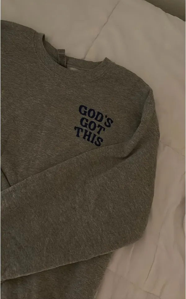 “God’s Got This” Crewneck Gray Size L - Image 2