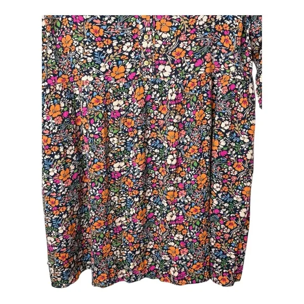 Democracy Floral Midi Dress Women 1X‎ Multicolor Boho Casual Rayon Button V-Neck - Image 6