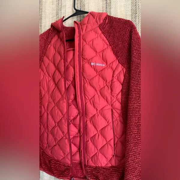 Columbia Womens Red Quilted Jacket Size XS Lightweight Puffer Fleece Outdoor - Image 2