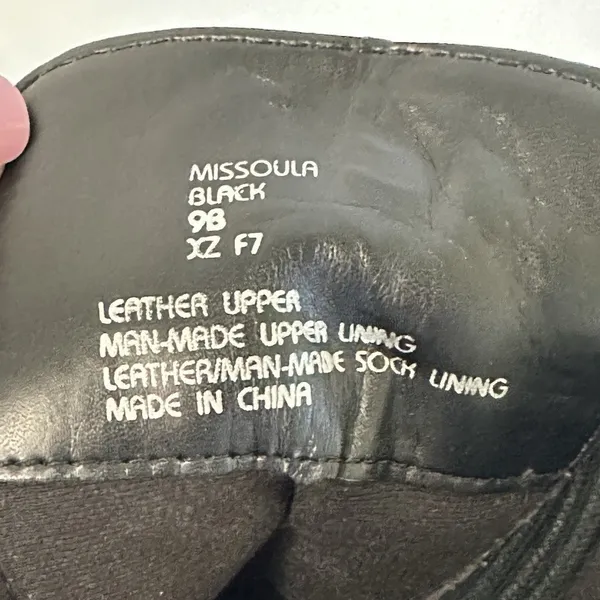 Earth Missoula Black Leather Lace Up‎ Ankle Boots Size 9 B Side Zip Stacked Heel - Image 16
