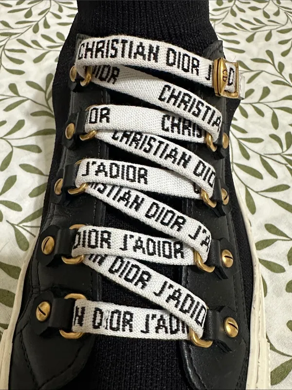 Christian Dior Black & White J'Adior Lace-Up Platform Sneakers - Image 8