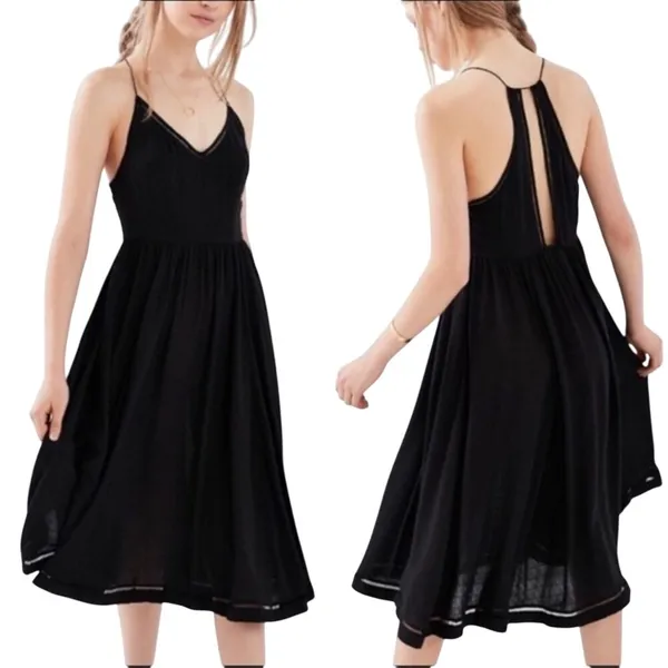 Urban Outfitters Cooperative Black Midi Flowy Dress Size 2 - Image 2