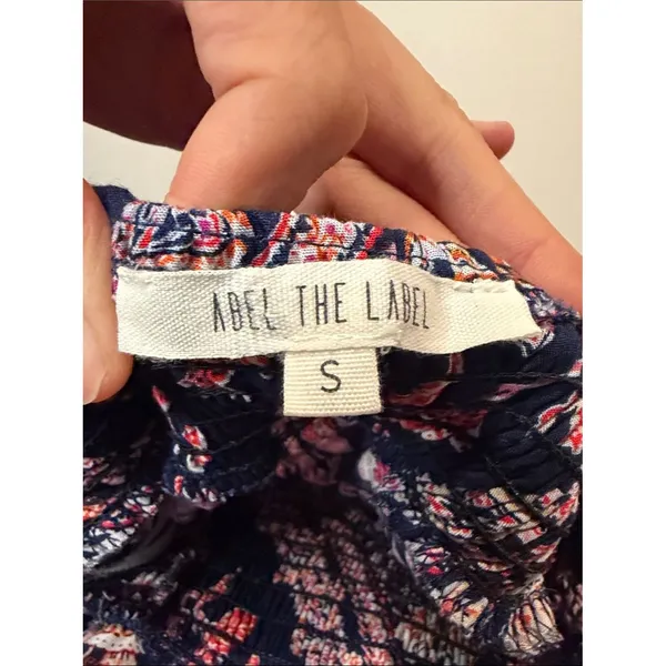 Abel the Label Anthropologie Vienna Halter Floral Maxi Dress Blue Pink Size S - Image 4