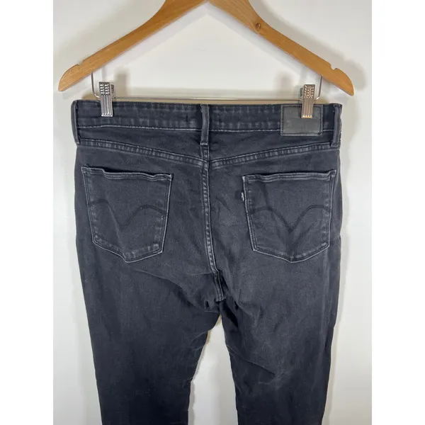 Levis Womens Mid Rise Skinny‎ Jeans Faded Black Denim Size 14 Classic Stretch - Image 7