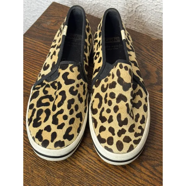 Keds For Kate Spade Women’s calf’s Hair, Leopard Print Fashion Sneakers. Sz 6 - Image 2