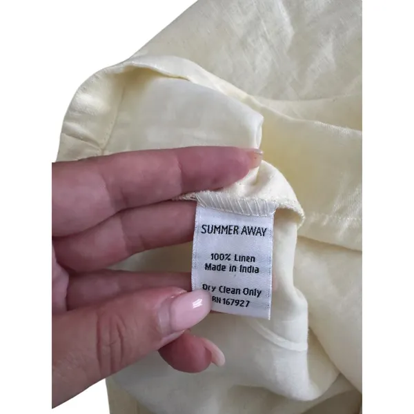 SUMMER AWAY Linen Tie Back Mini Dress Yellow Small NEW NWT - Image 6