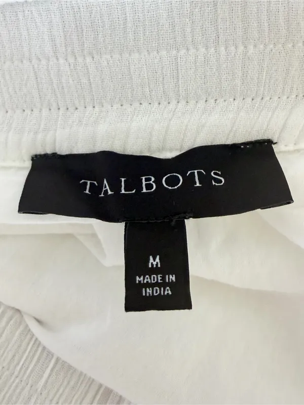 Talbots Crinkle Gauze Tiered Midi Skirt Womens M White Lined Peasant Cottage - Image 6
