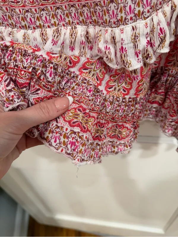 Women's Maxi Skirt in Pink and Cream Boho Print - Image 8