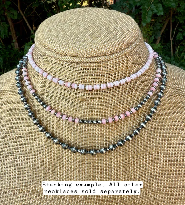 Handmade 16” Navajo Style Sterling Silver Pearls Necklace - Image 8