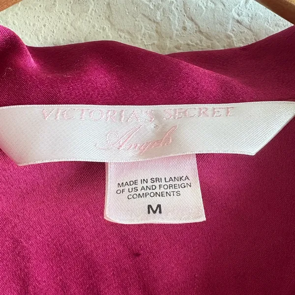 Victoria’s Secret Fuscia Satin Pajama Set Side Medium - Image 5