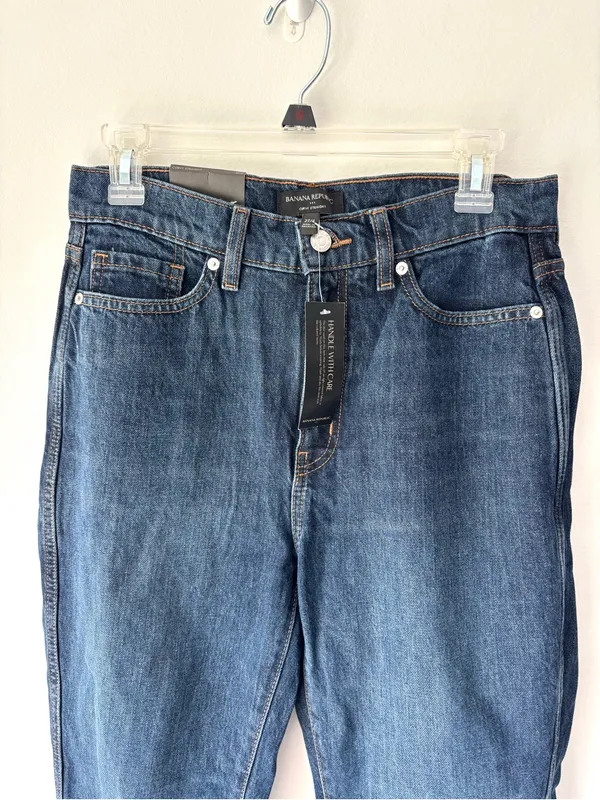 Banana Republic Curvy Straight High Rise Ankle Jeans Dark Wash Denim NWT - Image 2