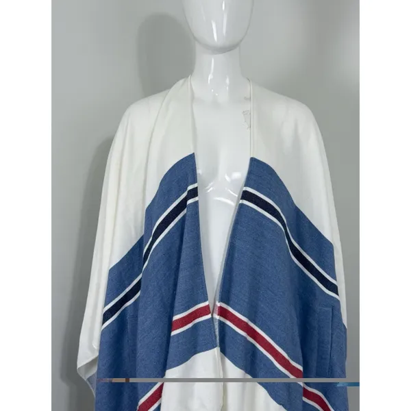 MER SEA Women’s Classic Travel Wrap Poncho Shawl Fringe Sweater One Size - Image 3