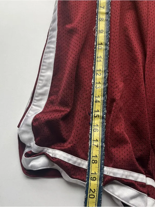 Champion 90’s Maroon Women's Athletic Basketball Shorts with White Trim - Image 8