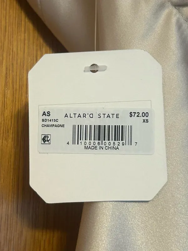 Altar'd State champagne satin strapless mini dress - Image 3