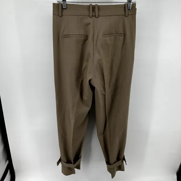 Aritzia Babaton Lalonde Trouser Pants Carrot Wool Pleated Strap Hem Taupe Tan 6 - Image 6