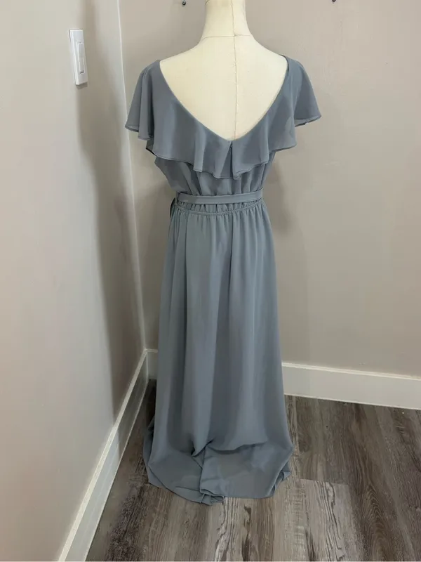 Baltic Born Katya Ruffle Maxi Dress Grey Flowy Cocktail Party Bridal Size XL - Image 3