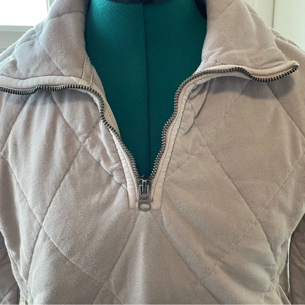 Abercrombie Purple Lavender Quilter Pullover Quarter Zip Sweater - Image 3