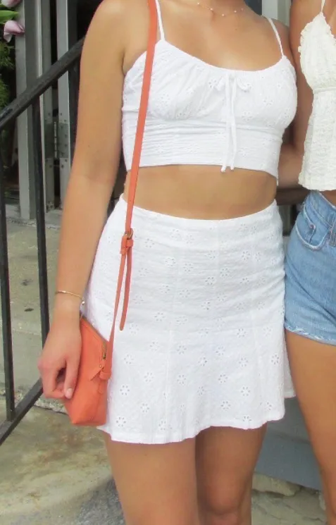 Lulus White Eyelet Set - Image 2