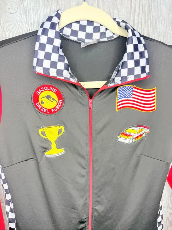 Race Car Driver halloween Costume cosplay long sleeve one piece jump suit med - Image 4