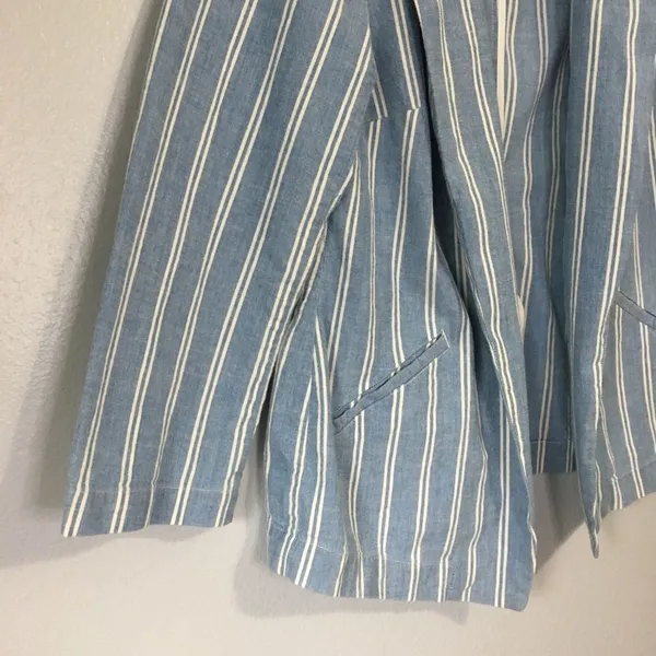 Chico’s • Women’s Blue Striped Blazer Size 1 - Image 3