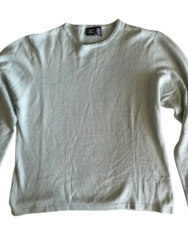 Cutter & Buck Silk Cashmere Crewneck Sweater Ladies Size L Y2K Minimalist Preppy - Image 2
