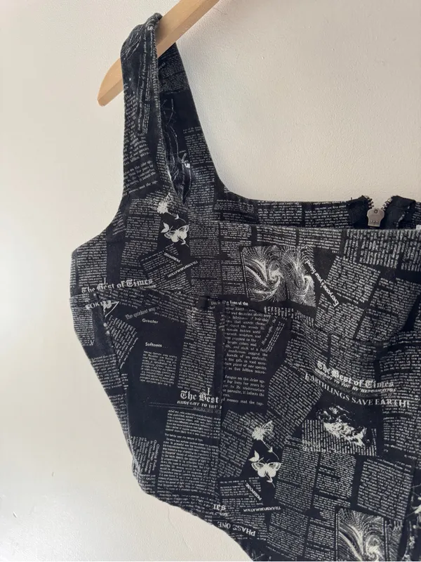 Reformation‎ Jeans Raya Style Zine Denim Bustier Top - Image 5