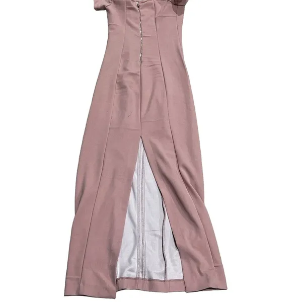Zara Off-The-Shoulder Bodycon Midi Dress Powder Pink XS Party Cocktail Formal - Image 8