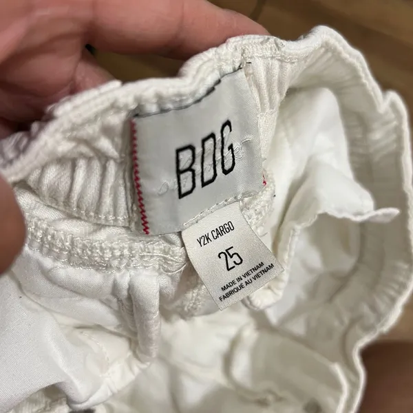 BDG Urban Outfitters White Y2K Cargo Pants Wide Leg Utility Trousers Size‎ 25 - Image 4