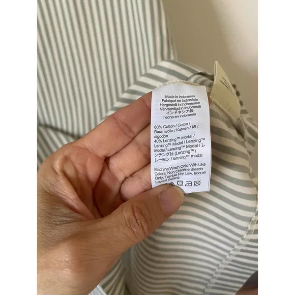 Madewell Striped Button Mini Dress Green Gray Tank Size Small - Image 8