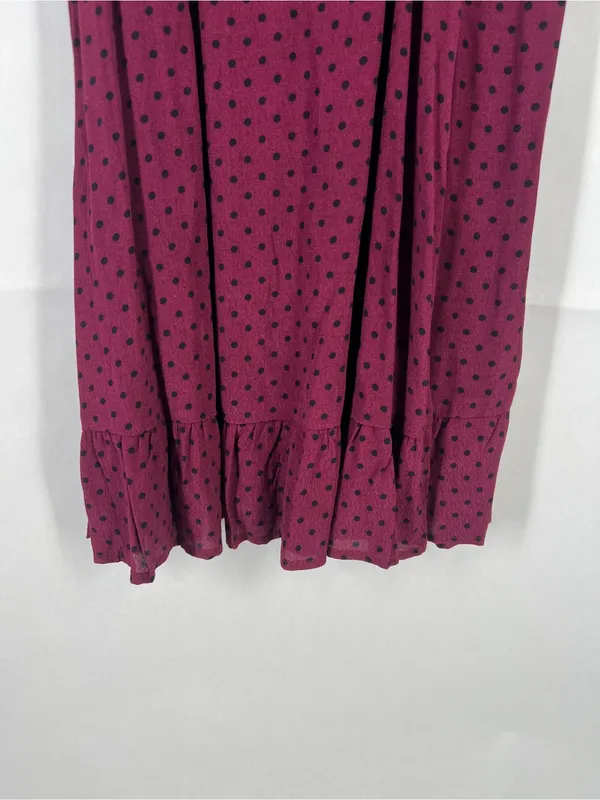 Blue Rain Burgundy Polka Dot Wrap Mini‎ Dress - Image 10