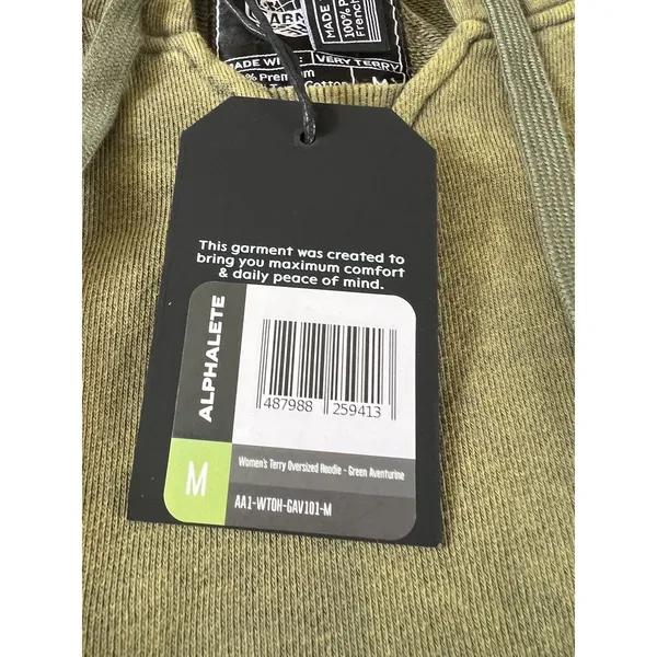 ALPHALETE Women’s Terry Oversized Hoodie- Green Aventurine, Size Medium - Image 6