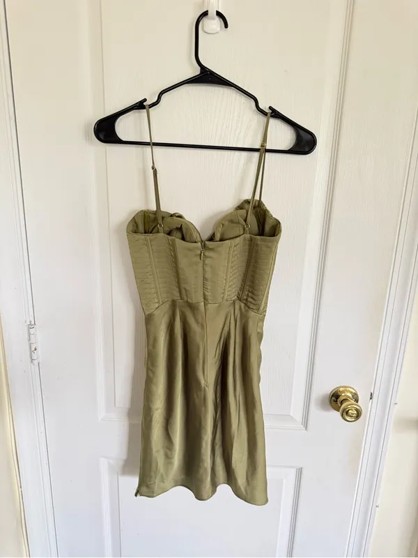 House of CB Myrna Mini Dress in Olive (ALTERED) - Image 3