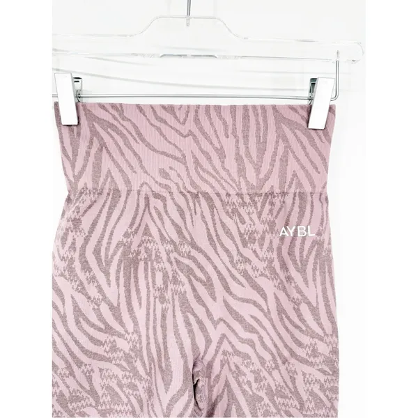 AYBL‎ Animal Print Seamless Bike Shorts Women's S Purple Activewear - Image 4
