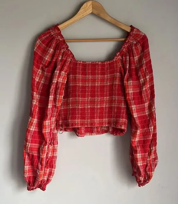 Free People Cherry Bomb Balloon Sleeve Top - Image 4