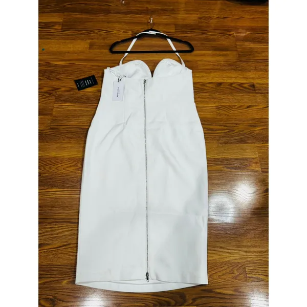 Retrofête Cheryl White Bridal Halter Bodycon Midi Dress NWT Women’s XL - Image 10