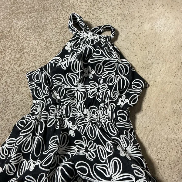 NEW Bohme‎ Cottagecore Floral Embroidered Halter Midi Dress XS JOD1057 - Image 8
